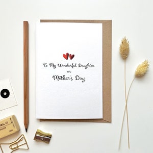 Tarjeta del día de las madres felices para la hija / Primera tarjeta del día de las madres / Increíble hija maravillosa / Tarjeta del día de las madres felices / Tarjeta para la hija /
