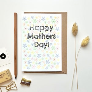 Carte de fête des mères heureuse | Maman la plus merveilleuse | Carte florale de fête des mères | Cadeaux Fête des Mères | Première fête des mères | Meilleure maman du monde |