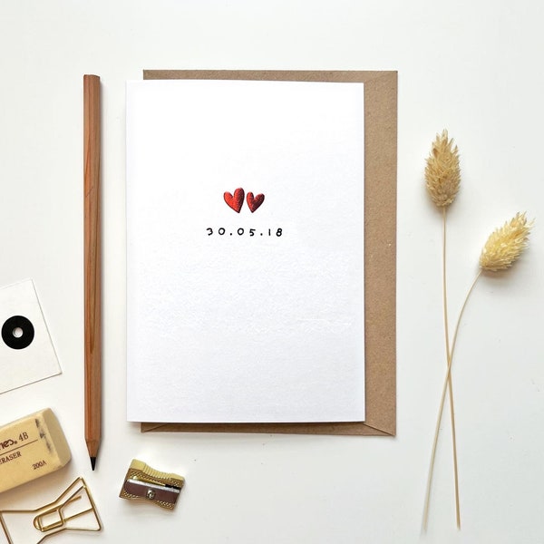 Tarjeta de aniversario personalizada para novio novia marido esposa, tarjeta de aniversario para pareja, tarjeta de fecha especial, tarjeta de San Valentín