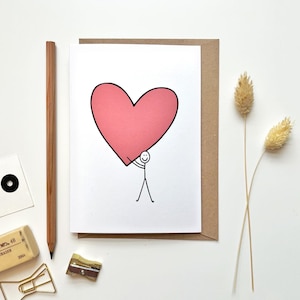 Süße Mutter-Tageskarte, liebe dich Mama, großes Herz, für Mama, Schwester, Papa, Bruder, bester Freund, süße neue Babykarte, Motivations-Inspirationskarten