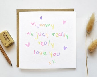 I / We Love You Mummy Mothers Day Card, Baby First Mothers Day card for Mummy, Mothers Day Card for Mummy, For Wife, Mumma, For Daughter