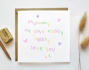 I / We Love You Mummy Mothers Day Card, Baby First Mothers Day card for Mummy, Mothers Day Card for Mummy, For Wife, Mumma, From Daughter