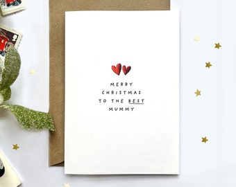 Personalised Merry Christmas To the Best Mummy | First Christmas as a Mum Gifts | Kids card to give Mummy | Baby's first Christmas Card