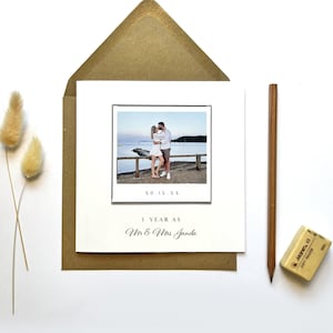 Gepersonaliseerde verjaardagsfotokaart voor man vrouw vriend vriendin | Trouwkaart | Foto huwelijkscadeau | Papieren jubileum | 1 jaar