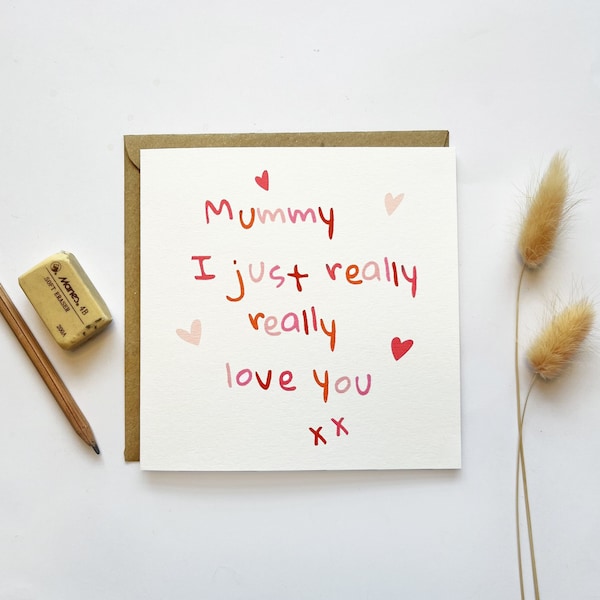 I / We Love You Mummy Valentines Card, Baby First Valentines Day card for Mummy, Valentines Card for Mummy, Valentines card from kids