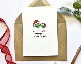 Cute Christmas Card from Son Daughter | For Daddy Mummy | From your Little Sprouts | Card from Children | First Christmas as a Mum Dad