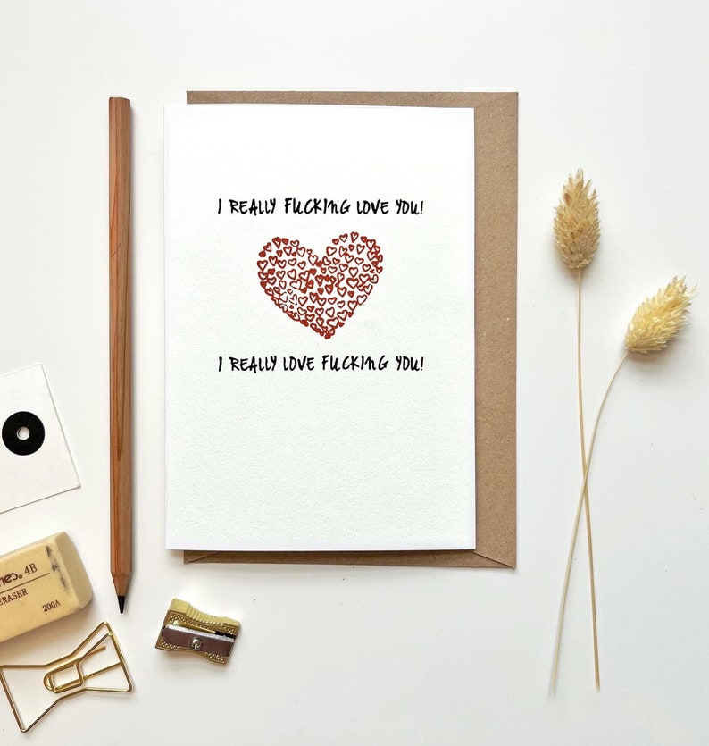 Naughty Rude Valentine Cards for Boyfriend Girlfriend Husband Wife Funny Anniversary cards for Him Her Fucking Love You Card Great sex image 1