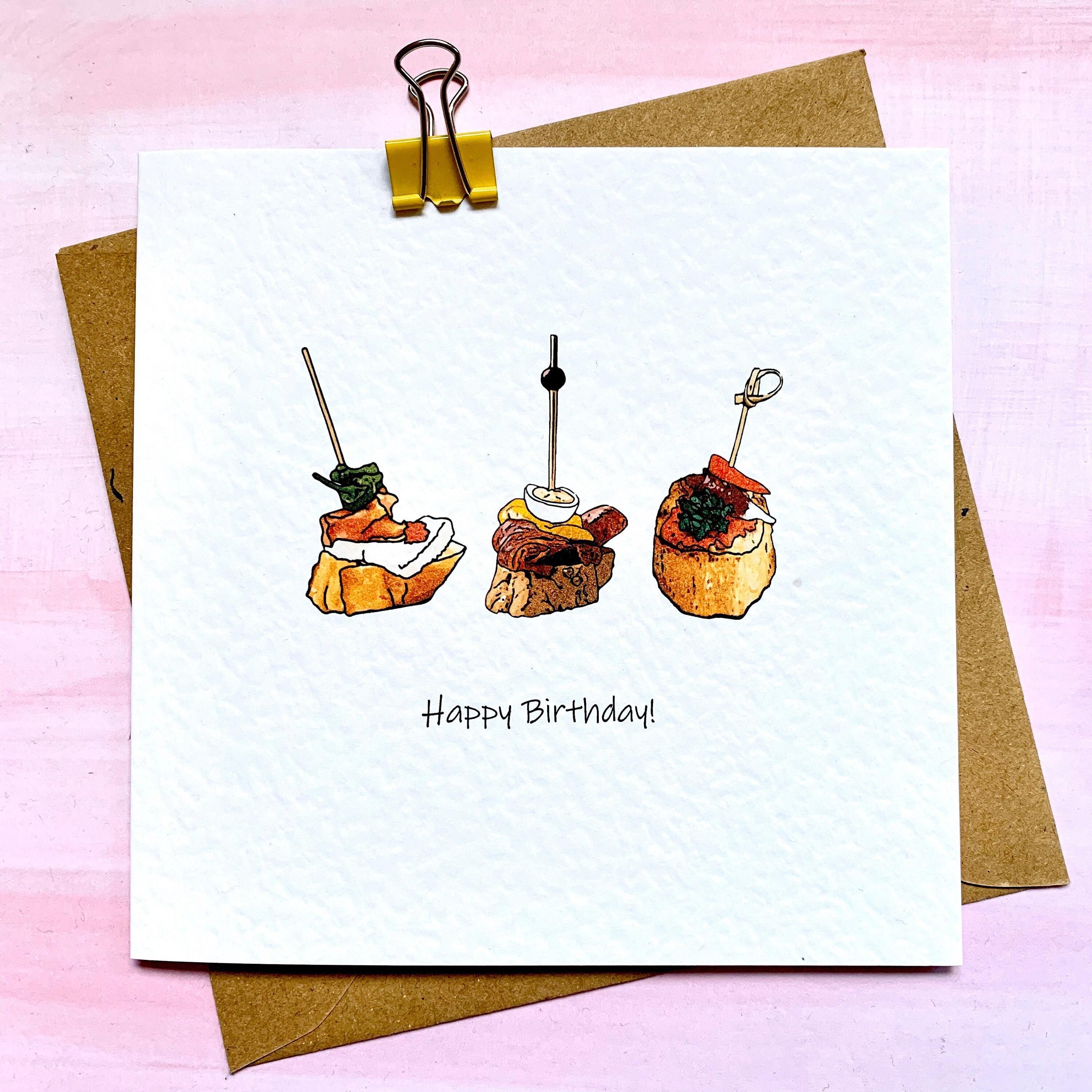 Happy Birthday Tapas Card Tapas Gifts Spanish Tapas Etsy Hong Kong