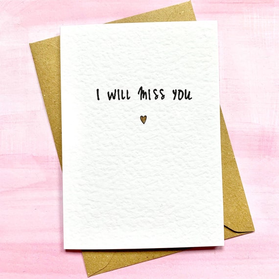 I Will Miss You card. Just because cards Miss You cards | Etsy