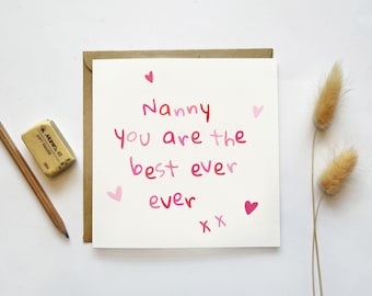 Personalised Nanny Card, Mother's Day, Birthday Card