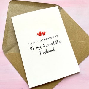 Cartão de dia dos pais personalizado para marido e pai, incrível, maravilhoso, lindo, incrível, primeiro cartão de dia dos pais, lindo marido, dia dos pais