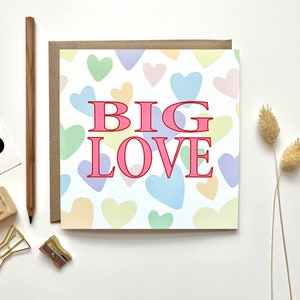 Grote liefdeskaart voor vriend zus Bestie tante | Liefde sturen | Gewoon omdat kaart | Denkend aan je kaart |Bedankkaart | Beste vriend kaart