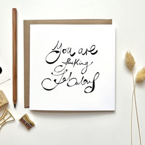 Lustige Geburtstagskarte für die beste Freundin | You are fuck fabelhaft Karte | Einfach nur so Karte | Witzige Positive Karte | Angebot | Neuer Arbeitsplatz