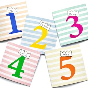 Tarjeta de cumpleaños personalizada para niños / 1ª 2ª 3ª tarjeta de cumpleaños / para nieta hija hijo ahijada ahijado sobrina sobrino niño niña