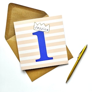 primeiro cartão de aniversário das crianças personalizadas | 1º 2º 3º Aniversário | Para Neta Filha Filho Afilhada Afilhado Sobrinha Sobrinho Menino Menina