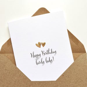 Goldfolie Geburtstag Lovely Lady Card, alles Gute zum Geburtstagskarte für sie, Bester Freund, personalisierte Karte, Karte für Mama, für Mama