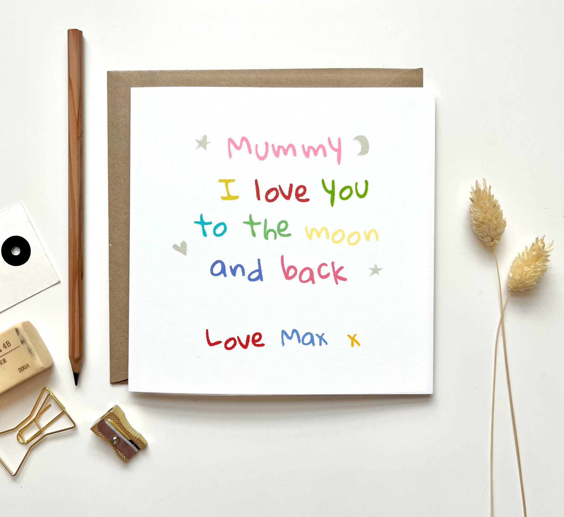 Ti/Ti amiamo mamma, biglietto per la festa della mamma, biglietto per la festa della mamma per la mamma, biglietto per la festa della mamma per la mamma, dai bambini, alla luna e ritorno
