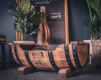 Whiskey Barrel Dog Bed