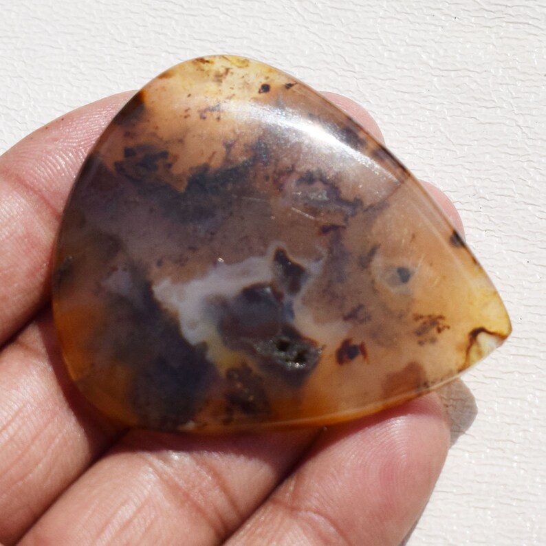 Color Cabochon Pear Shape 54X47X6 MM Loose Gemstone 120.05 CT 100/% Natural Montana Agate Multi