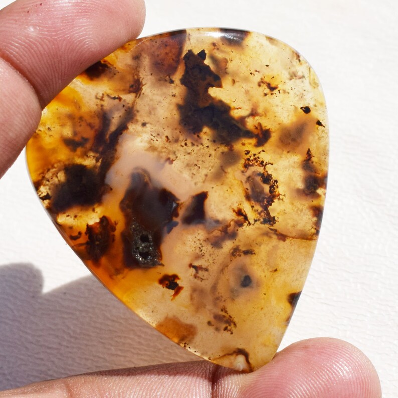 Color Cabochon Pear Shape 54X47X6 MM Loose Gemstone 120.05 CT 100/% Natural Montana Agate Multi