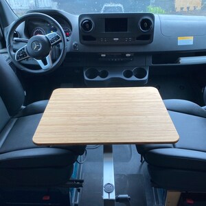 Solid Bamboo Tabletop used for Lagun mount or similar mount in RV, Sprinter, ProMaster, or any van conversion. No mount included