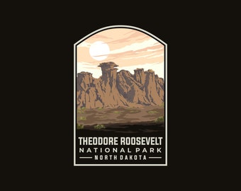 Sticker | THEODORE ROOSEVELT National Park, Theodore Roosevelt Decal, Stickers for Water Bottle, laptop Decals, phone case, gift