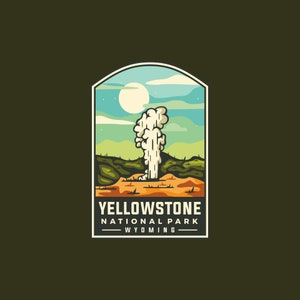 Sticker | YELLOWSTONE NATIONAL PARK, Yellowstone National Park Decal, Stickers for Water Bottle, laptop Decals, phone case, gift