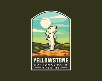 Sticker | YELLOWSTONE NATIONAL PARK, Yellowstone National Park Decal, Stickers for Water Bottle, laptop Decals, phone case, gift