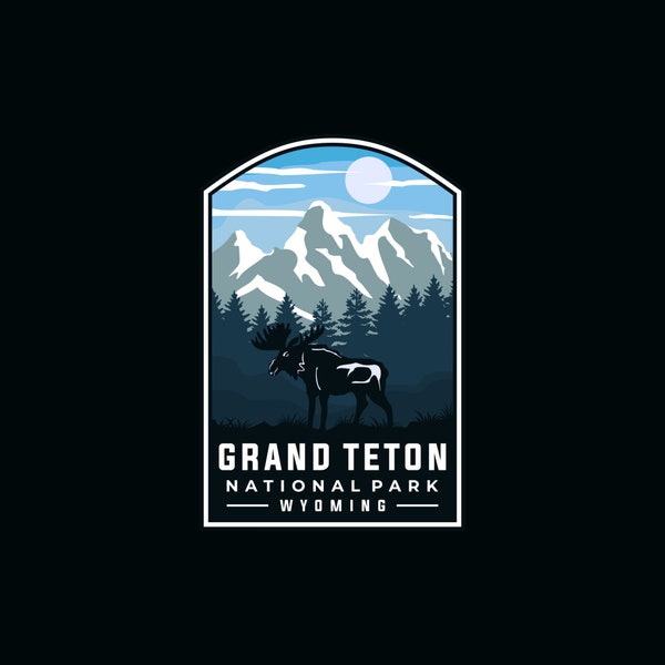 Sticker | GRAND TETON, Grand Teton National Park Decal, Stickers for Water Bottle, laptop Decals, phone case, gift