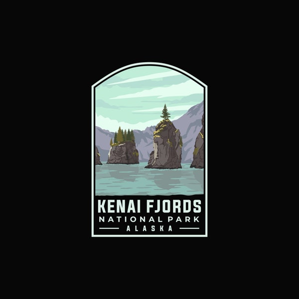 Sticker | KENAI FJORDS, Kenai Fjords National Park Decal, Stickers for Water Bottle, laptop Decals, phone case, gift