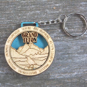 Schlüsselanhänger | Grand Teton NATIONAL PARK, Geschenk für Wanderer / Familie / Camping / Erinnerungen / Urlaub