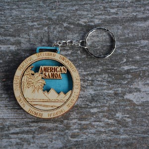 Keychain | American Samoa NATIONAL PARK, Gift for Hikers / Family / Camping / Memories / Vacation