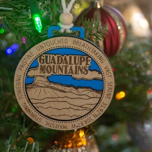 Ornament | GUADALUPE MOUNTAINS National Park, Gift for Hikers / Family / Camping / Memories / Vacation / Christmas