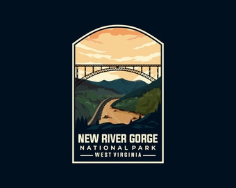 Sticker | New River Gorge National Park & Preserve / Decal, Stickers for Water Bottle, laptop Decals, phone case, gift