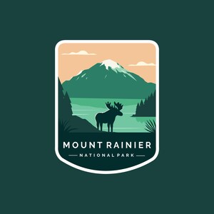 Sticker | MOUNT RAINIER, Mount Rainier National Park Decal, Stickers for Water Bottle, laptop Decals, phone case, gift