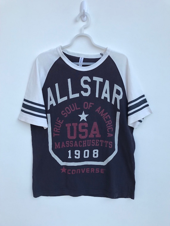 converse all star t shirt blue