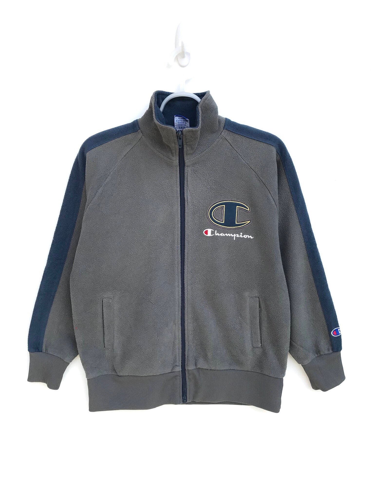 champion big logo track jacket