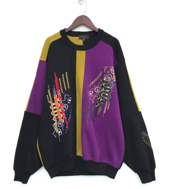 Vintage Colorblock Embroidered Sweatshirt (Xtra La