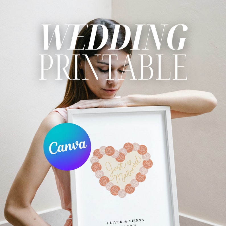 Editable 'just Married' Printable Template - Etsy
