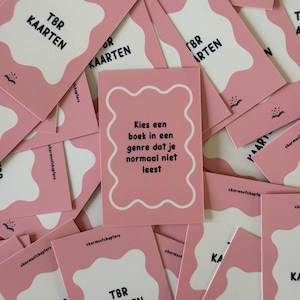 Tarjetas holandesas TBR Prompt Cards Tarjetas de desafío de lectura para amantes de los libros