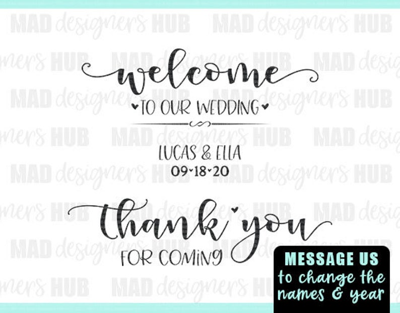 Download Welcome To Our Wedding SVG Thank You For Coming SVG | Etsy