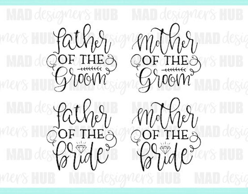 Download Mother and Father of the Groom and Bride SVG Beautiful | Etsy