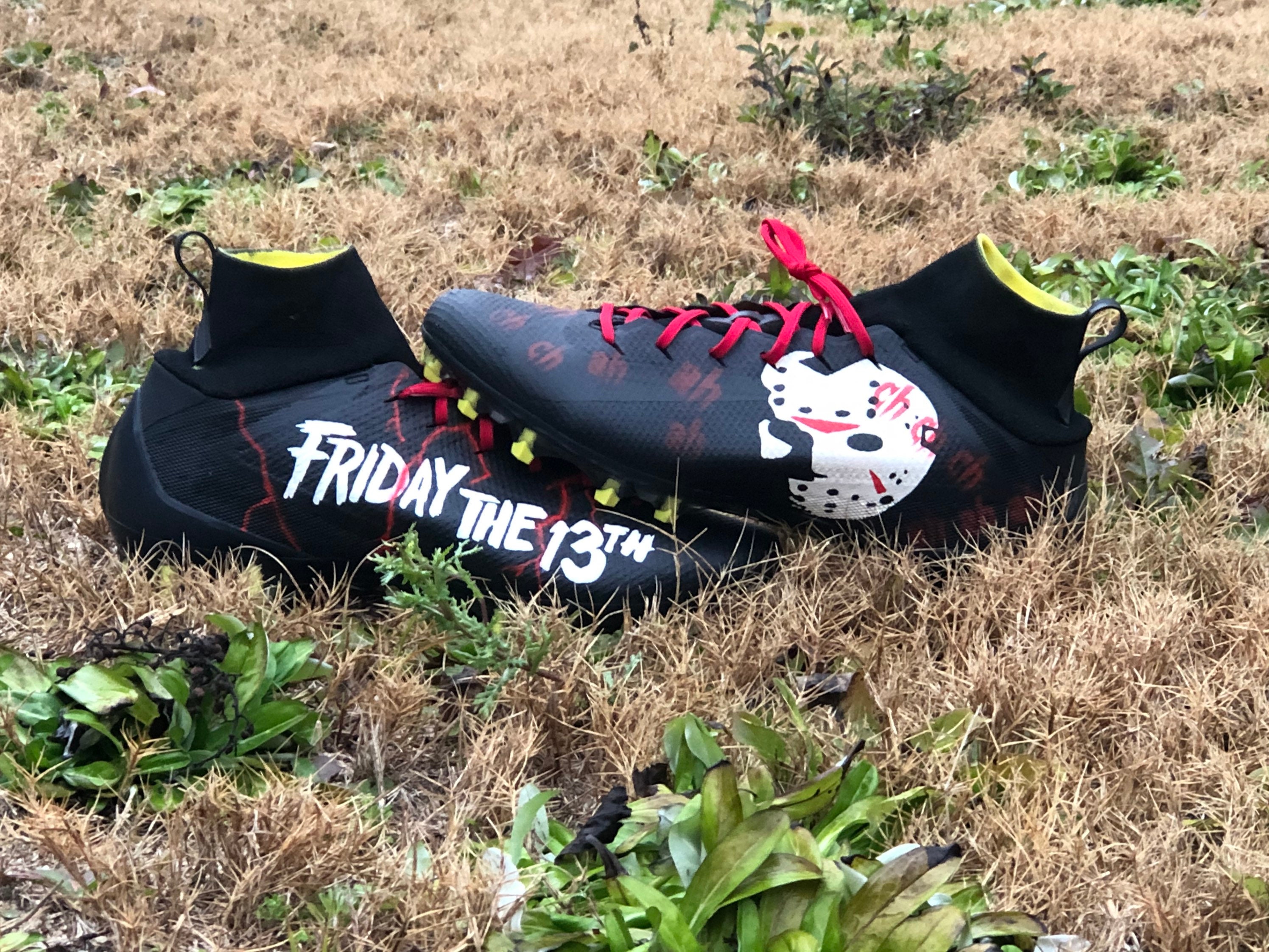 Friday the 13th Custom Football Cleats Sizes 1011 -  Israel