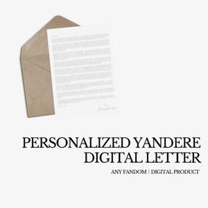 Carta Yandere Personalizada / Todos los Fandoms / Carta Personalizada / Digital Personalizada