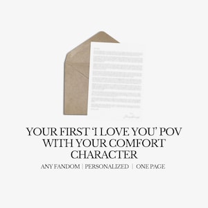 Tu primer POV de "Te amo" con el personaje Comfort / Paquete Comfort / Todos los fandoms / Anime / Libro / TV / Película / Producto digital personalizado