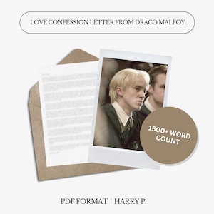 Carta de confesión de amor de Draco Malfoy / 1500 palabras / Carta digital / No personalizada / Lenguaje neutro / Descarga instantánea