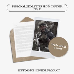 Carta Personalizada do Capitão Price | Mais de 1500 Palavras | Carta Digital Personalizada | Carta Pessoal
