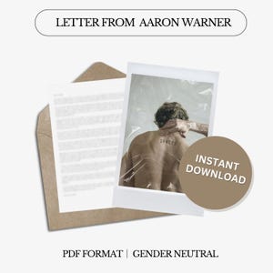 Carta de amor de Aaron Warner / Shatter Me / Carta digital / No personalizada / Lenguaje neutro en cuanto al género / Descarga instantánea / PDF