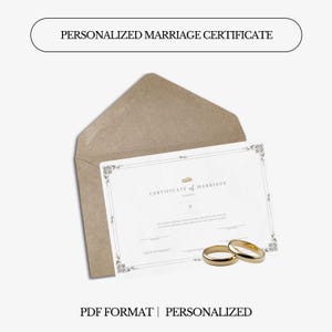 Certificado de matrimonio personalizado / Todos los fandoms / Anime / Libro / TV / Película / Producto digital personalizado