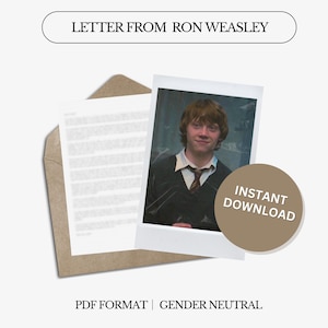 Liebesbrief von Ron Weasley | 1000 Wörter | Digitaler Brief | Nicht personalisiert | Genderneutrale Sprache | Sofortdownload | PDF-Datei